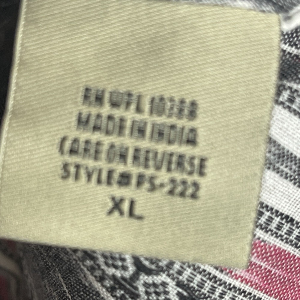 Skully Aztec Southwestern Shirt Mens XL Pearl Snap Gray Pink Striped Cowboy - Picture 10 of 10